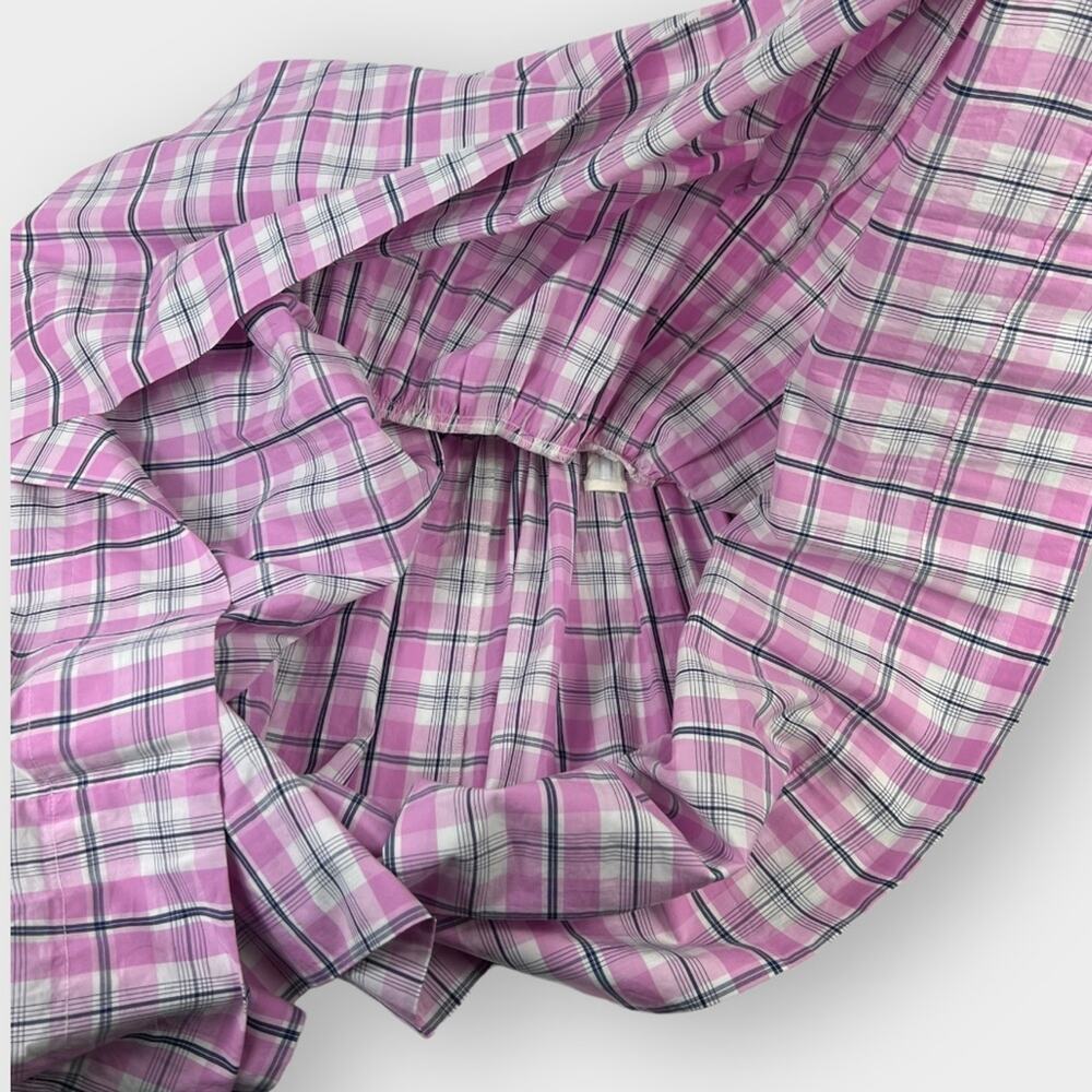 J.Crew Tie-back Tiered Poplin Dress in Violet Plaid Size 6 - Picture 10 of 10